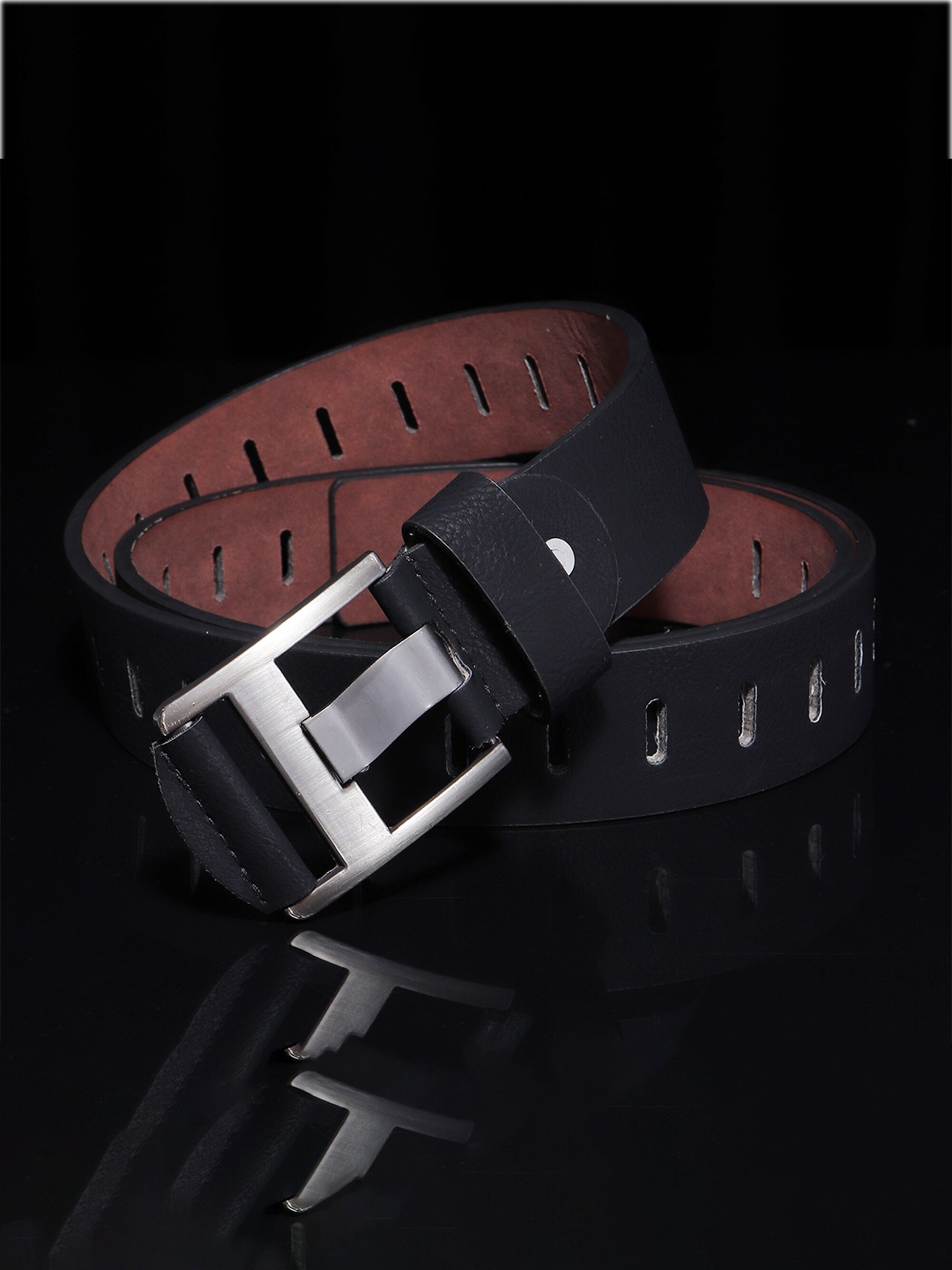 

WINSOME DEAL Men Textured Belt, Black