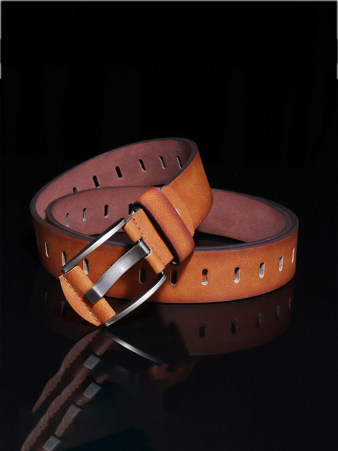 

WINSOME DEAL Men Textured Belt, Tan