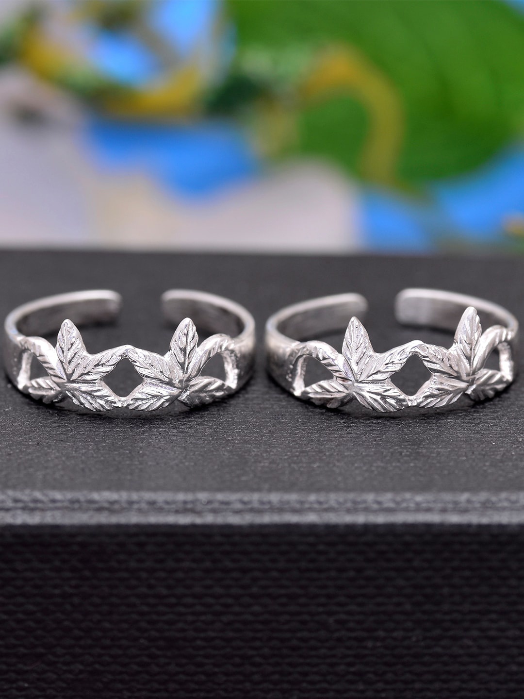 

Abhooshan Set Of 2 92.5 Sterling Silver Adjustable Toe Rings