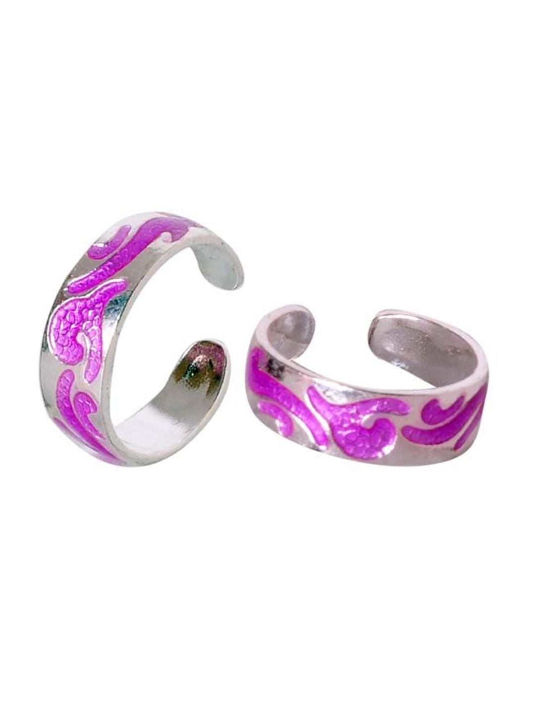 

Abhooshan 92.5 Sterling Silver Enamel Adjustable Toe Rings