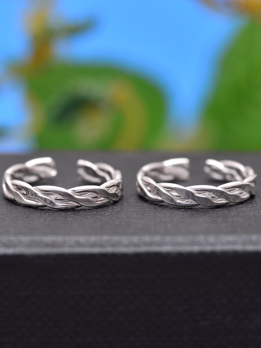 

Abhooshan Set Of 2 92.5 Sterling Silver Adjustable Toe Rings