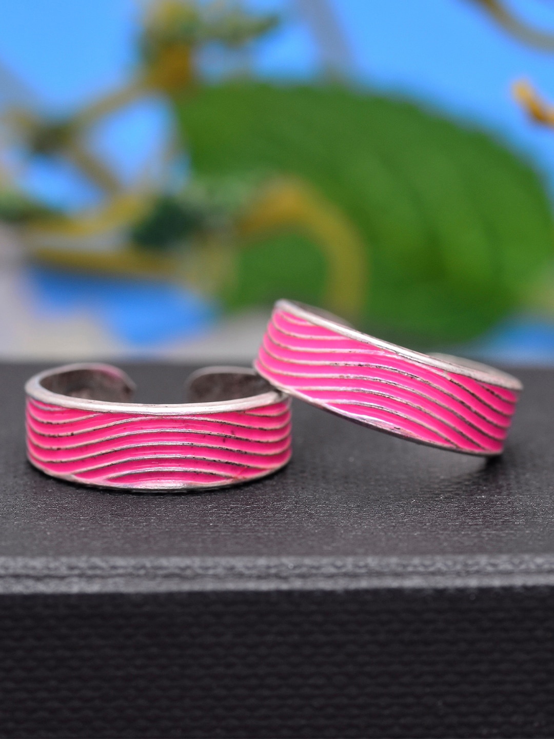 

Abhooshan Set Of 2 92.5 Sterling Silver Adjustable Toe Rings