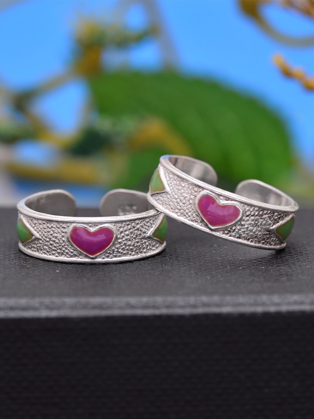 

Abhooshan Set Of 2 92.5 Sterling Silver Adjustable Toe Rings