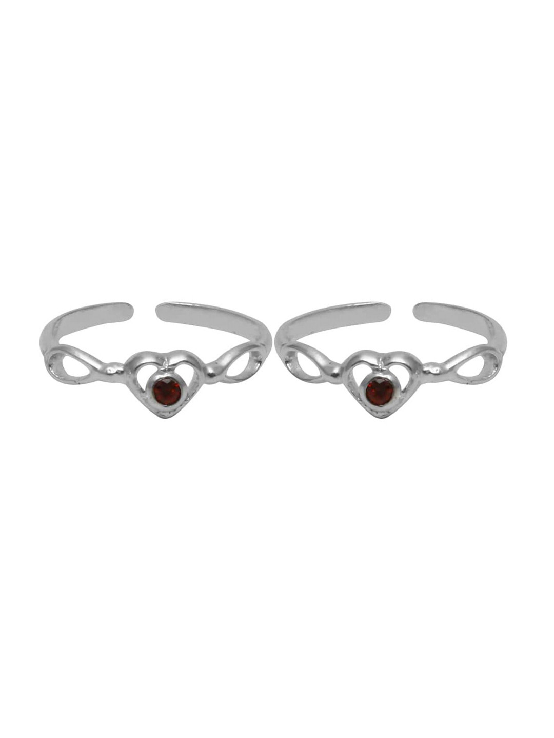

Abhooshan Set Of 2 92.5 Sterling Silver Adjustable Toe Rings