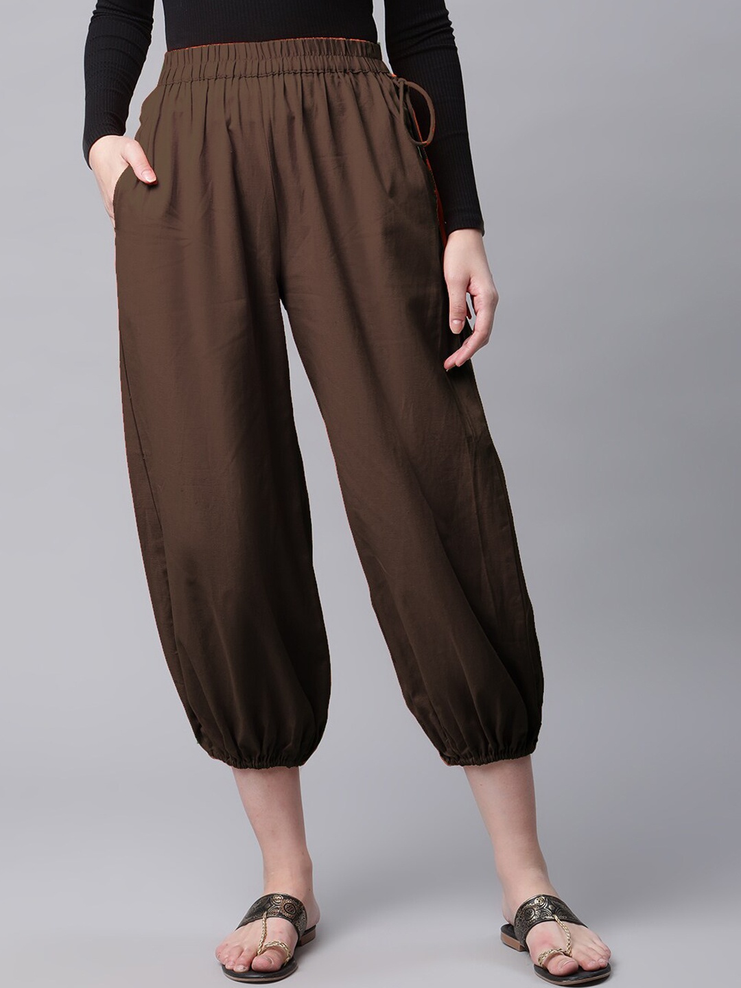 

Molcha Pure Cotton Loose-Fit Salwar, Brown