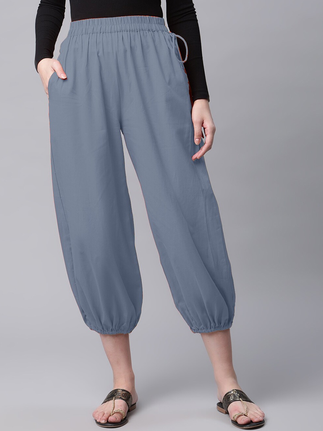 Molcha Pure Cotton Loose-Fit Salwar, Grey