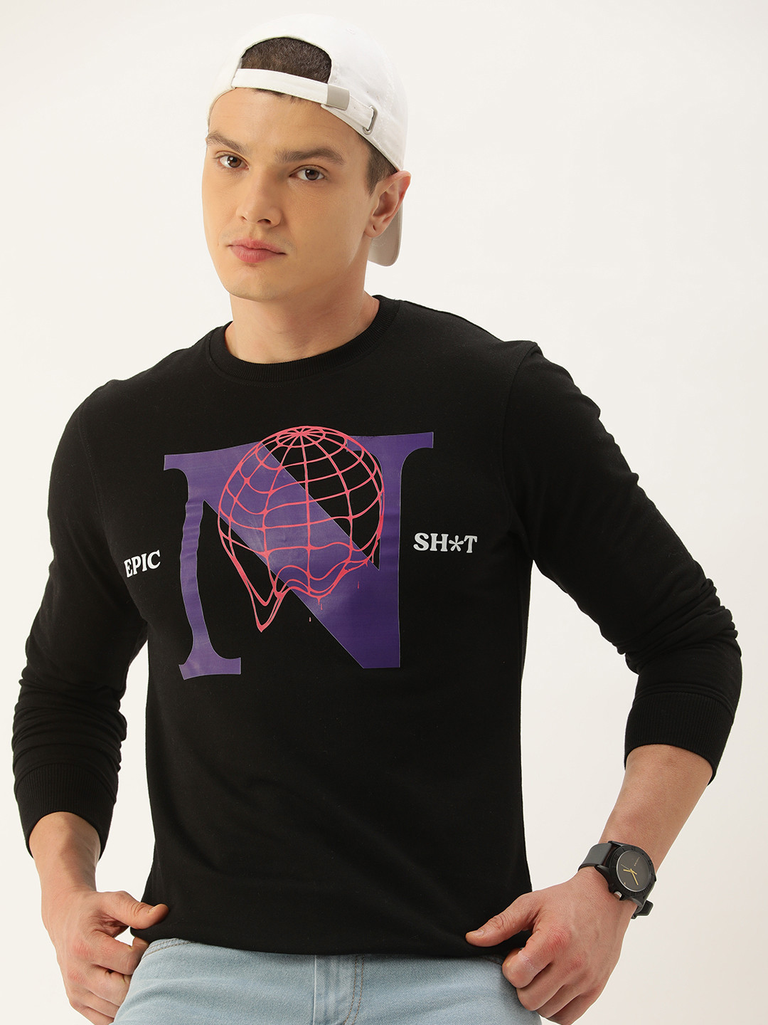 

Kook N Keech Men Graphic Printed Sweatshirt, Black