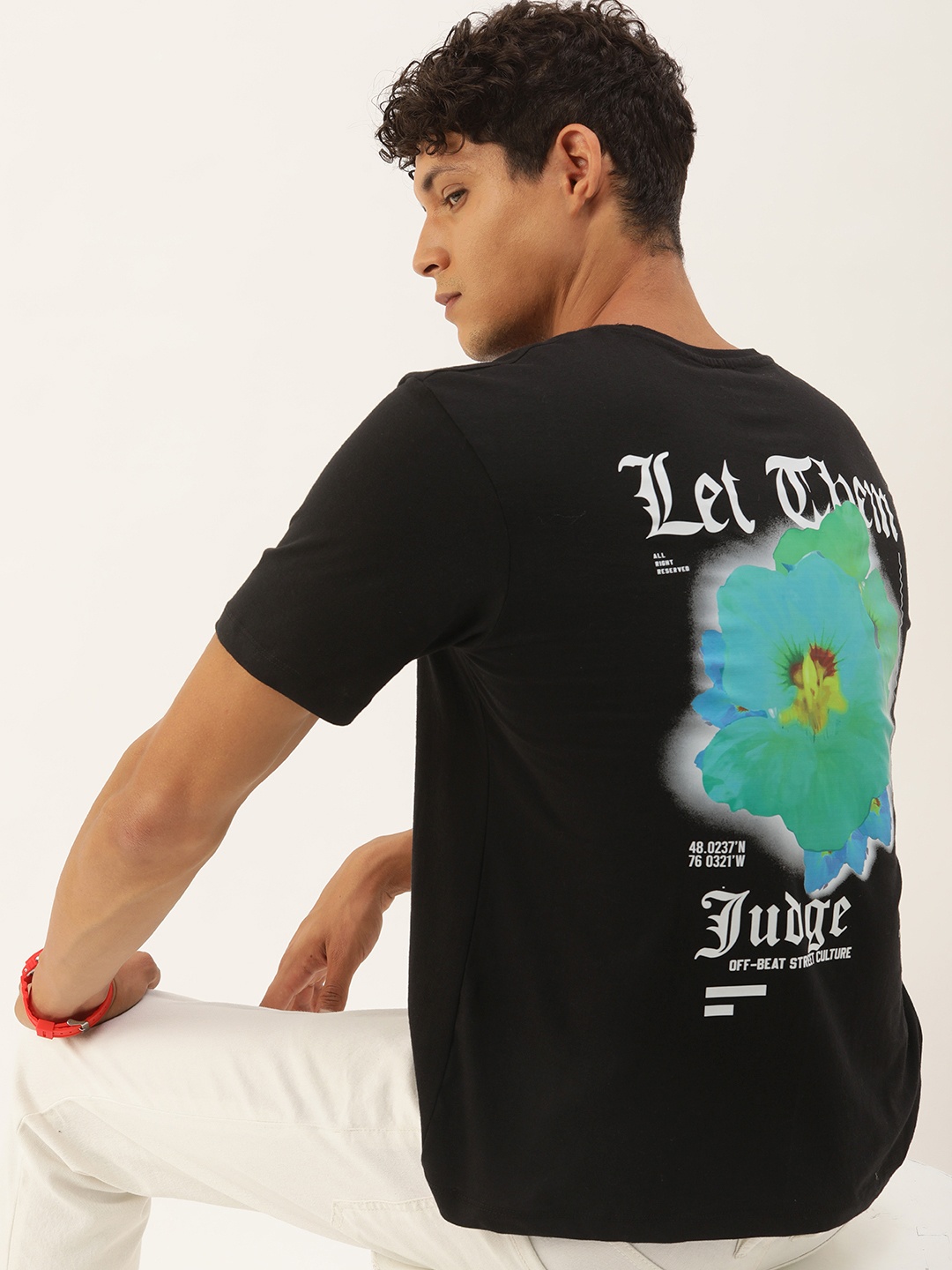 

Kook N Keech Men Graphic Oversized Printed Drop-Shoulder Sleeves Pure Cotton T-shirt, Black