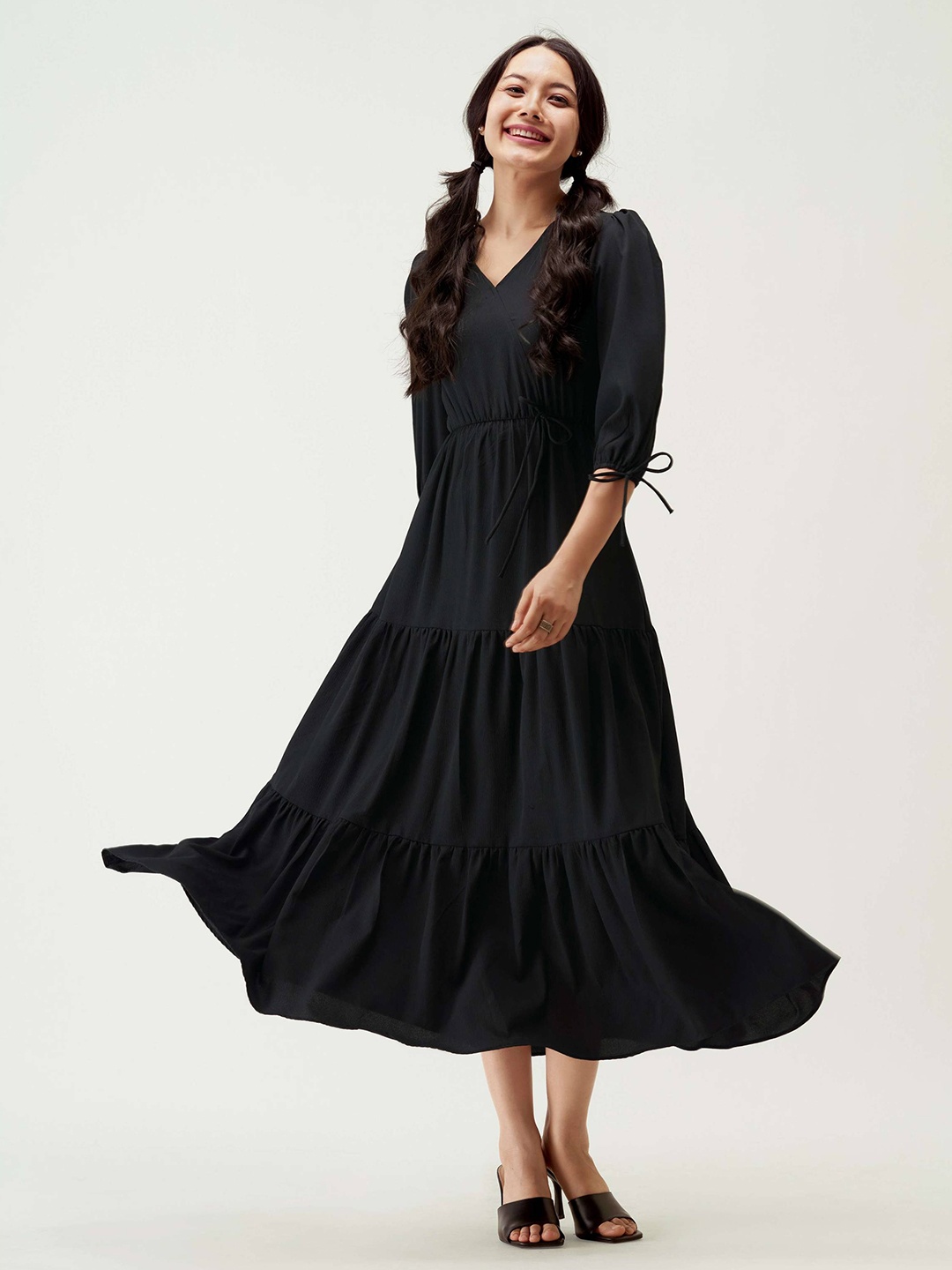 

Femvy Fit & Flare Midi Dress, Black