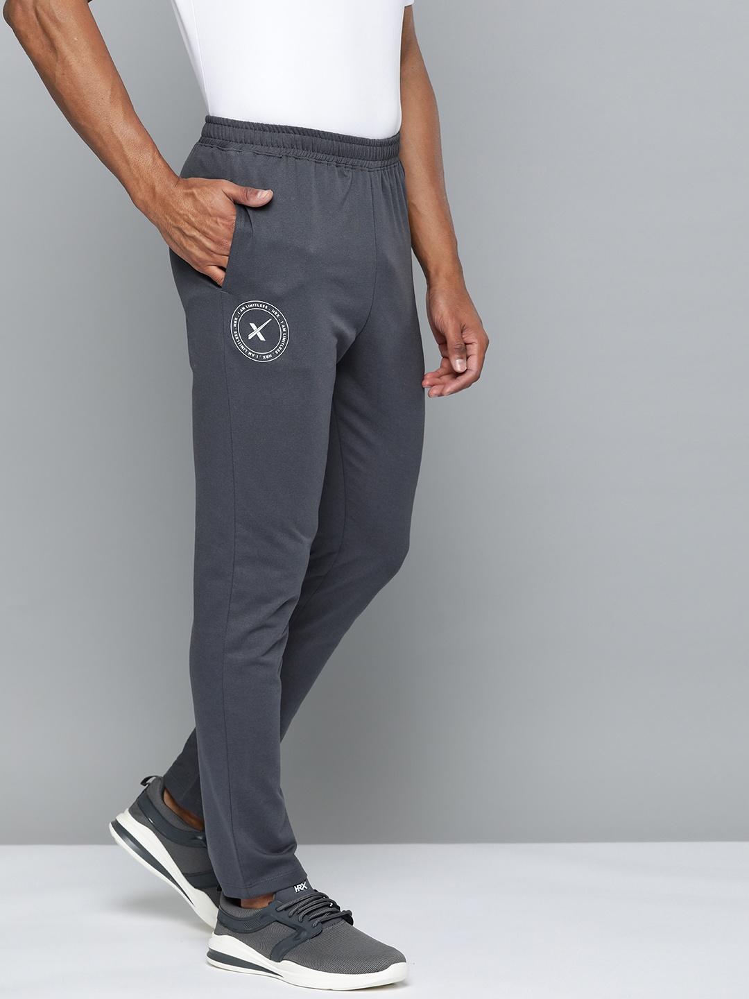 

HRX by Hrithik Roshan Men Lifestyle Bio Wash Graphic Printed Sports Track Pants, Charcoal