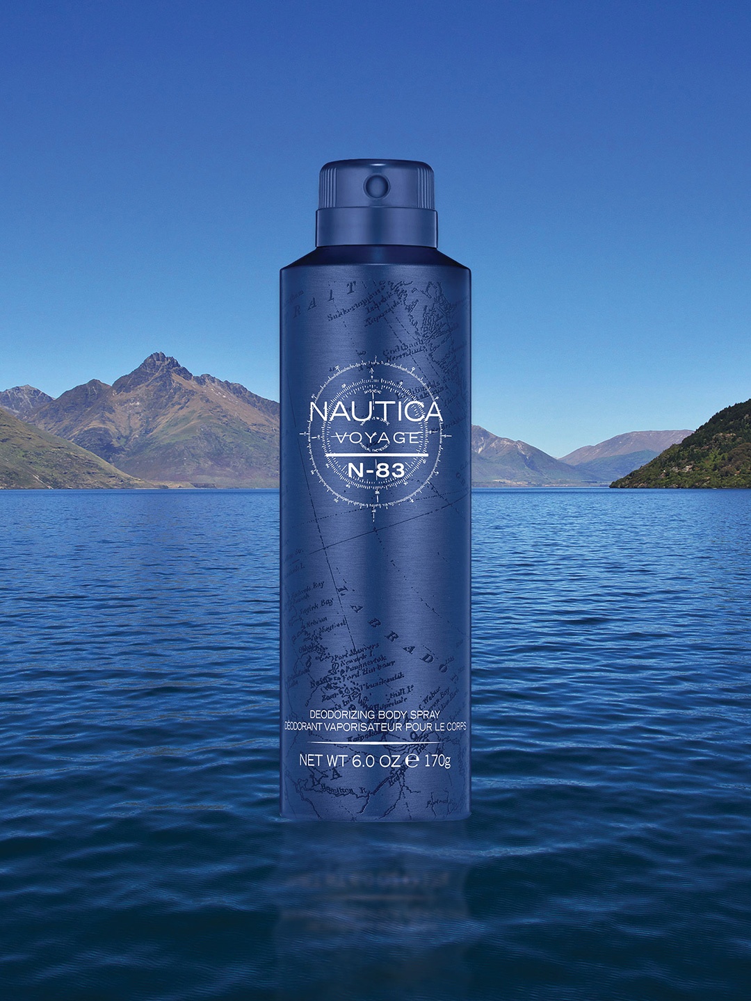 

Nautica Men Voyage N83 Deodorizing Body Spray - 170g (150ml), Blue