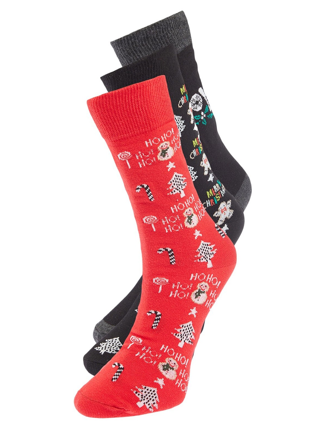 

Trendyol Men Pack Of 3 Calf-Length Socks, Red