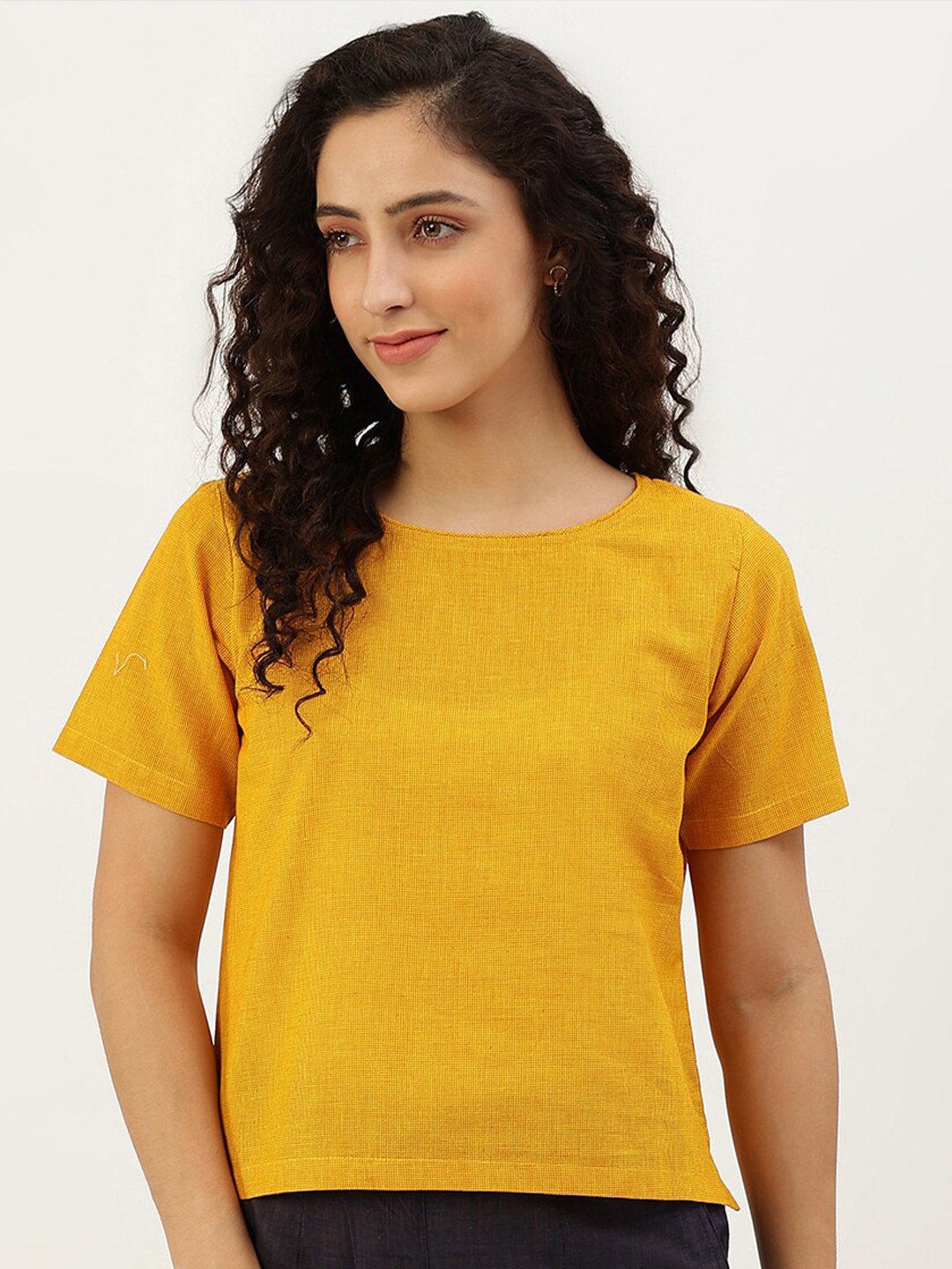 

Lokatita Boat Neck Cotton Top, Yellow
