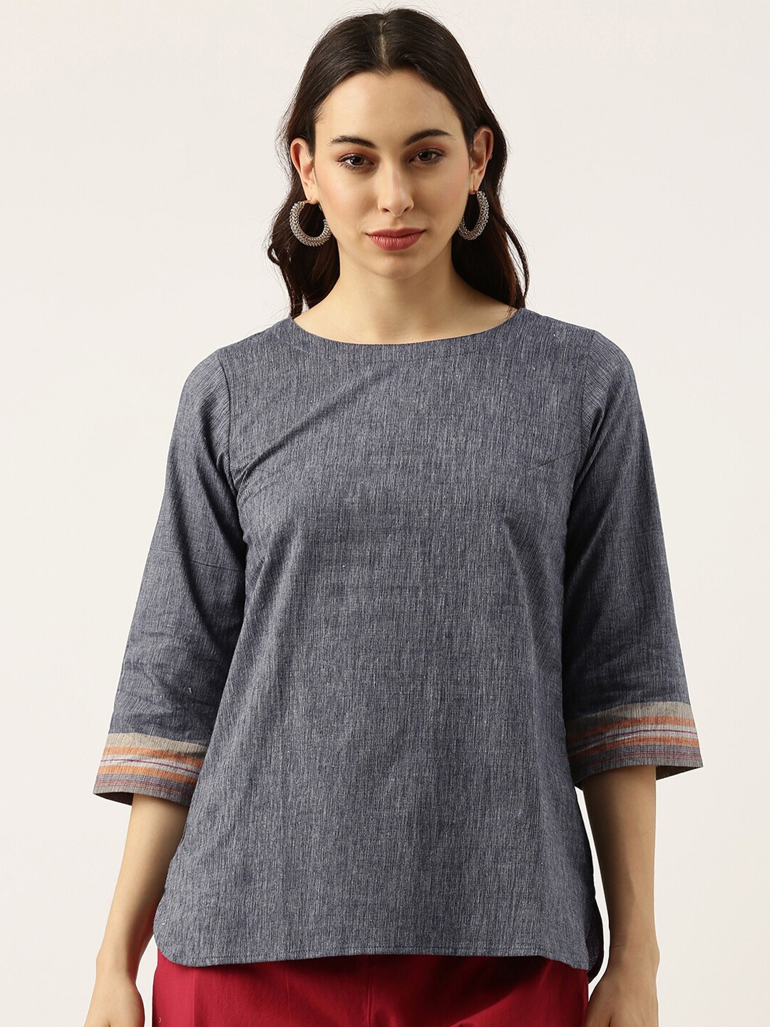 

Lokatita Boat Neck Cotton Top, Blue