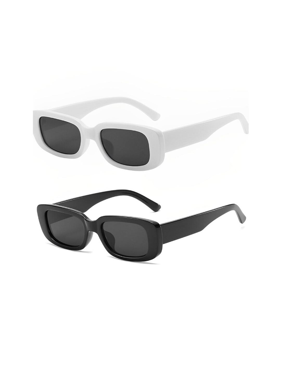 

Kastner Unisex Set Of 2 Square Sunglasses with UV Protected Lens, Black