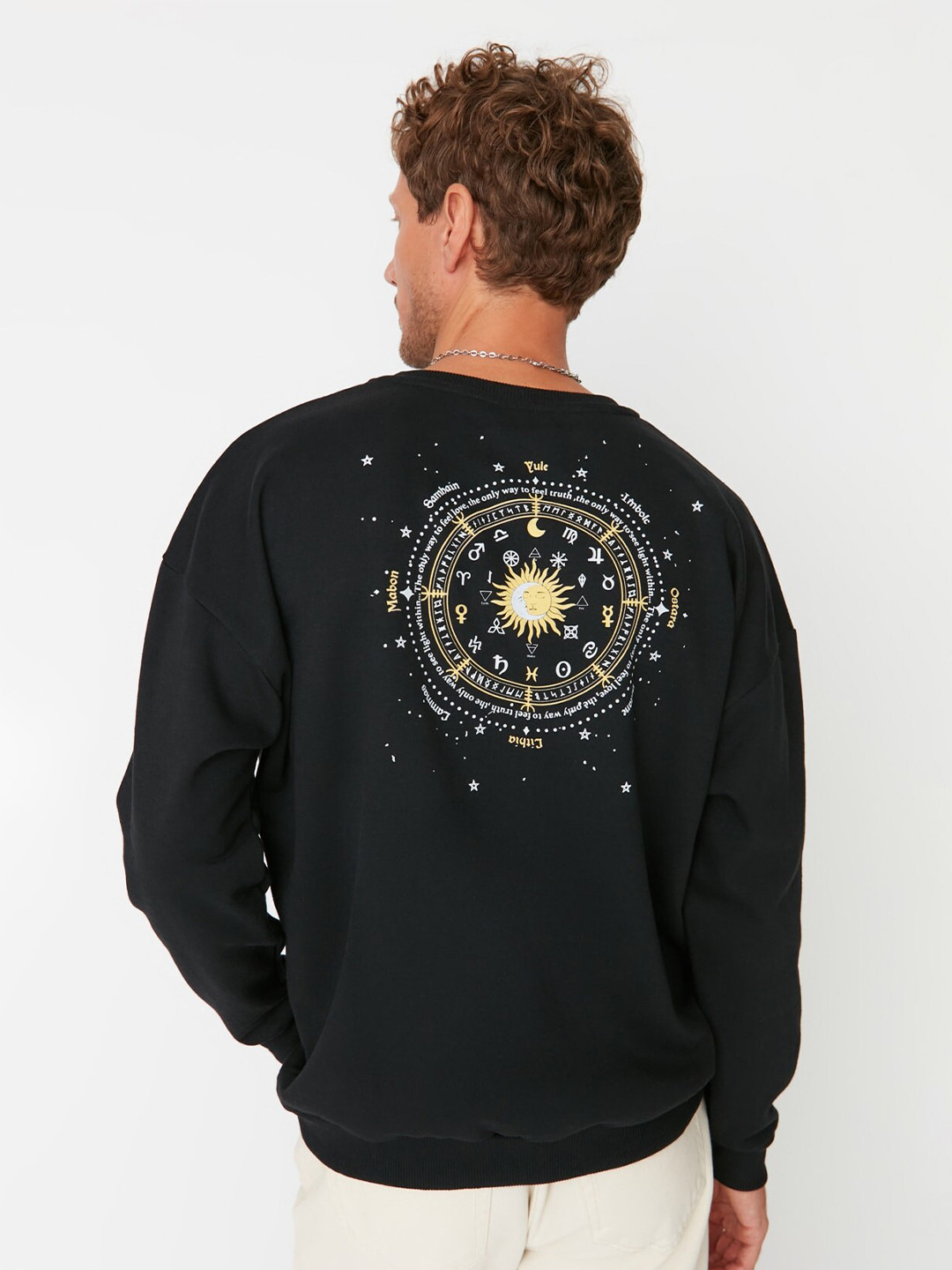 

Trendyol Men Printed Regular Sweatshirt, Black