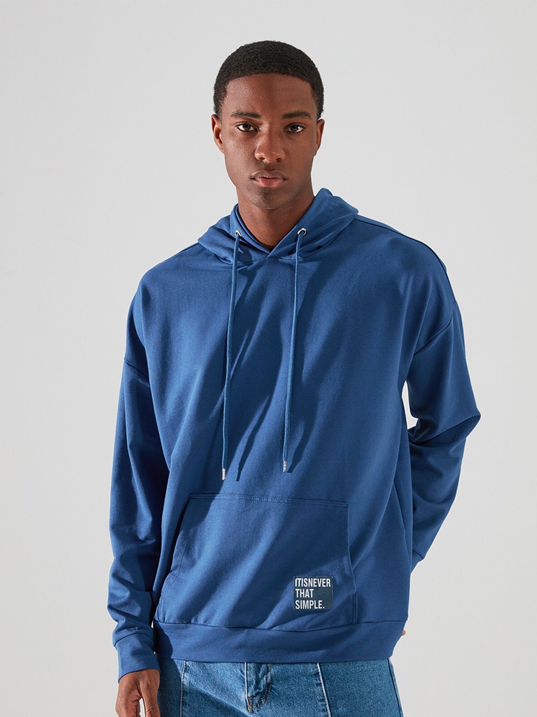 

Trendyol Applique Hooded Pullover Sweatshirt, Blue