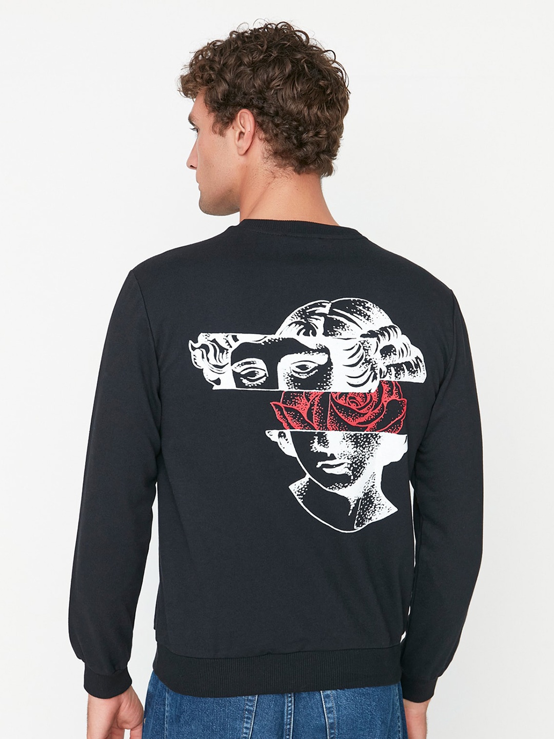 

Trendyol Graphic Printed Pullover Sweatshirt, Black