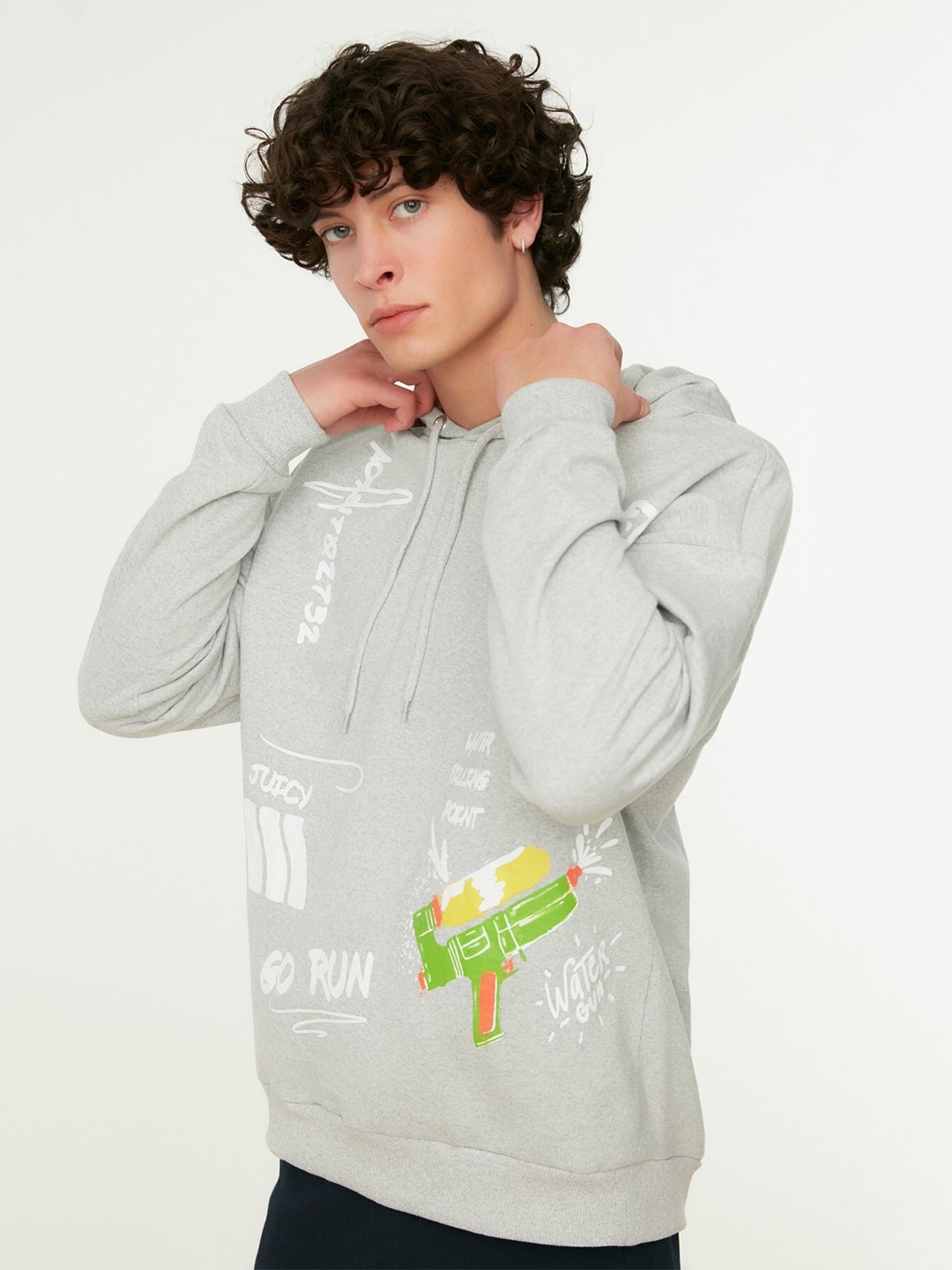 

Trendyol Typography Printed Pullover Sweatshirt, Grey