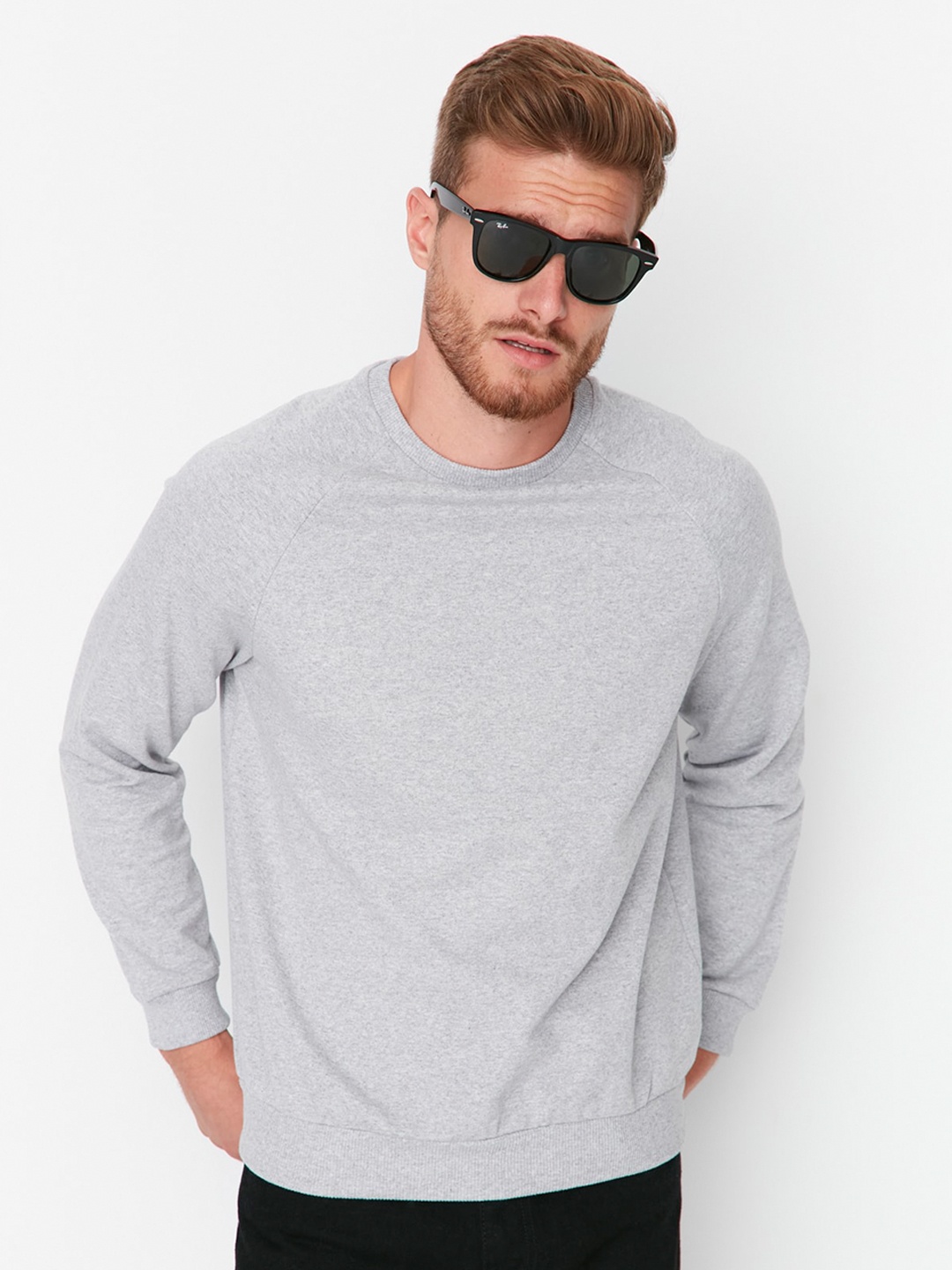 

Trendyol Raglan Sleeves Round Neck Pullover Sweatshirt, Grey