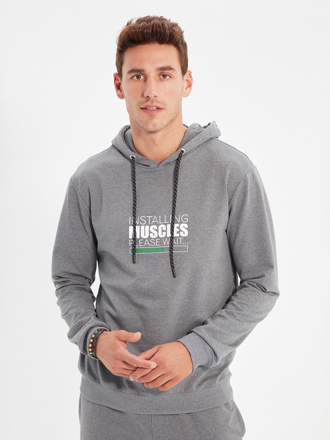 

Trendyol Typography Printed Hooded Pullover Sweatshirt, Na