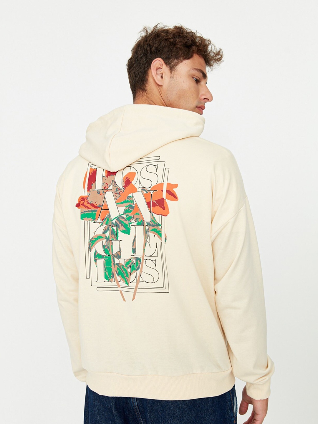 

Trendyol Typography Printed Hooded Pullover Sweatshirt, Cream