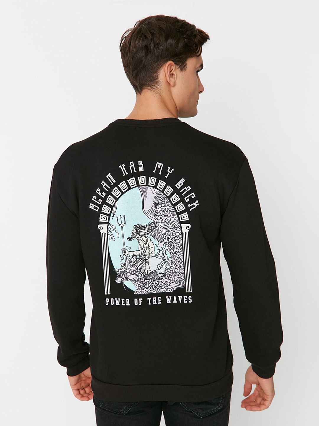 

Trendyol Graphic Printed Pullover Sweatshirt, Black