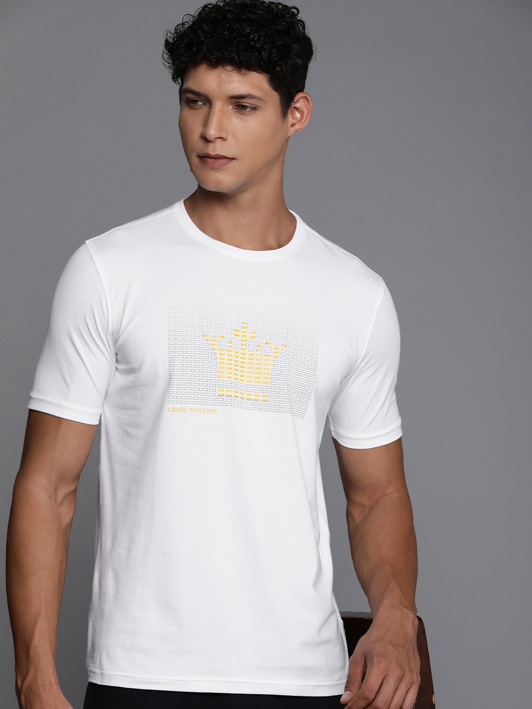 

Louis Philippe ATHPLAY Graphic Printed Slim Fit T-shirt, White
