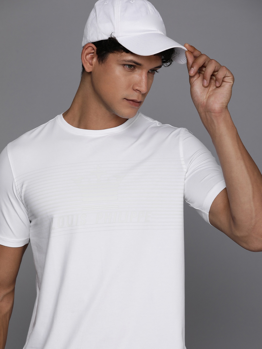 

Louis Philippe ATHPLAY Graphic Printed Slim Fit T-shirt, White