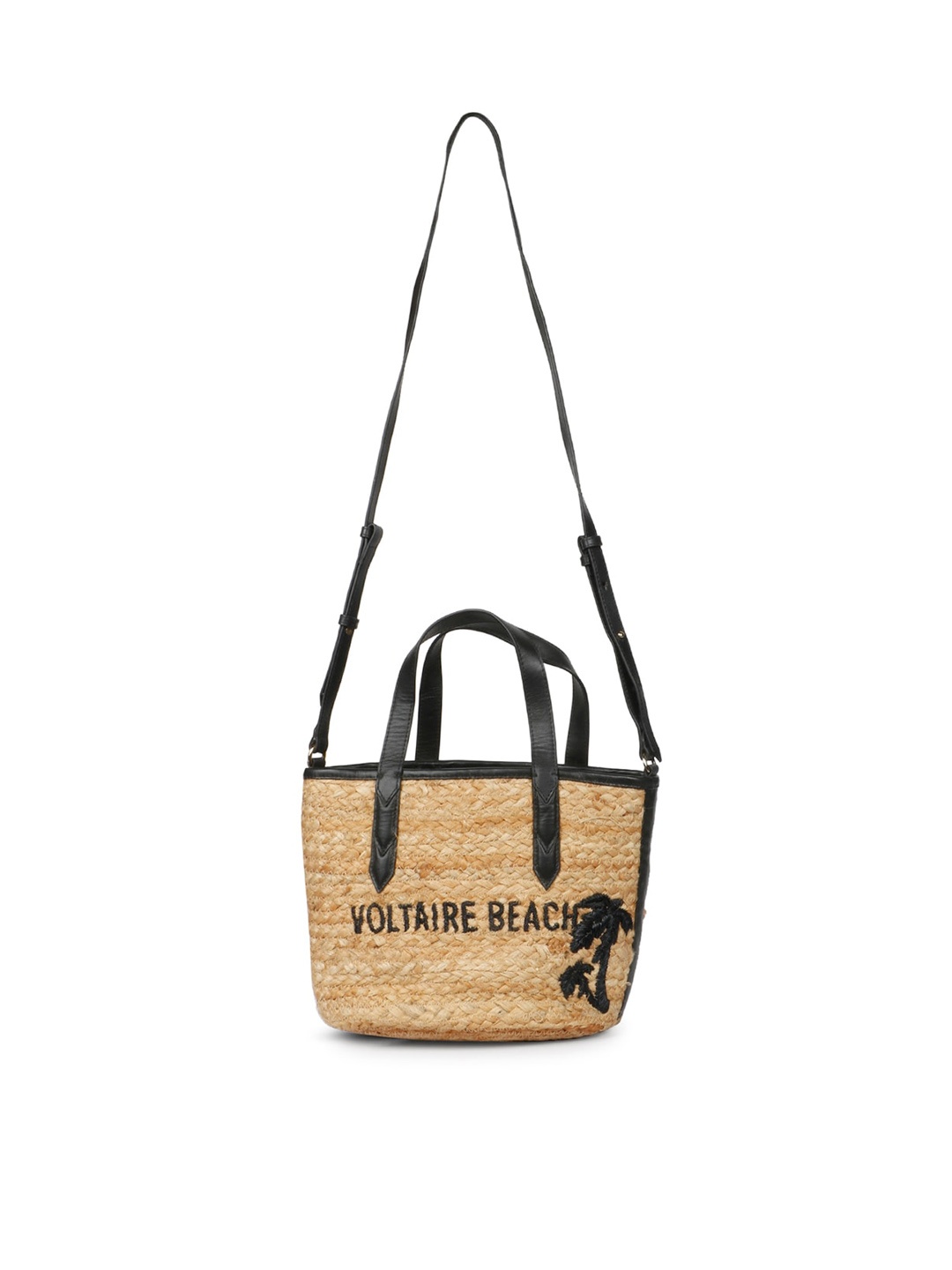 

Saint G Textured Structured Jute Shoulder Bag, Beige