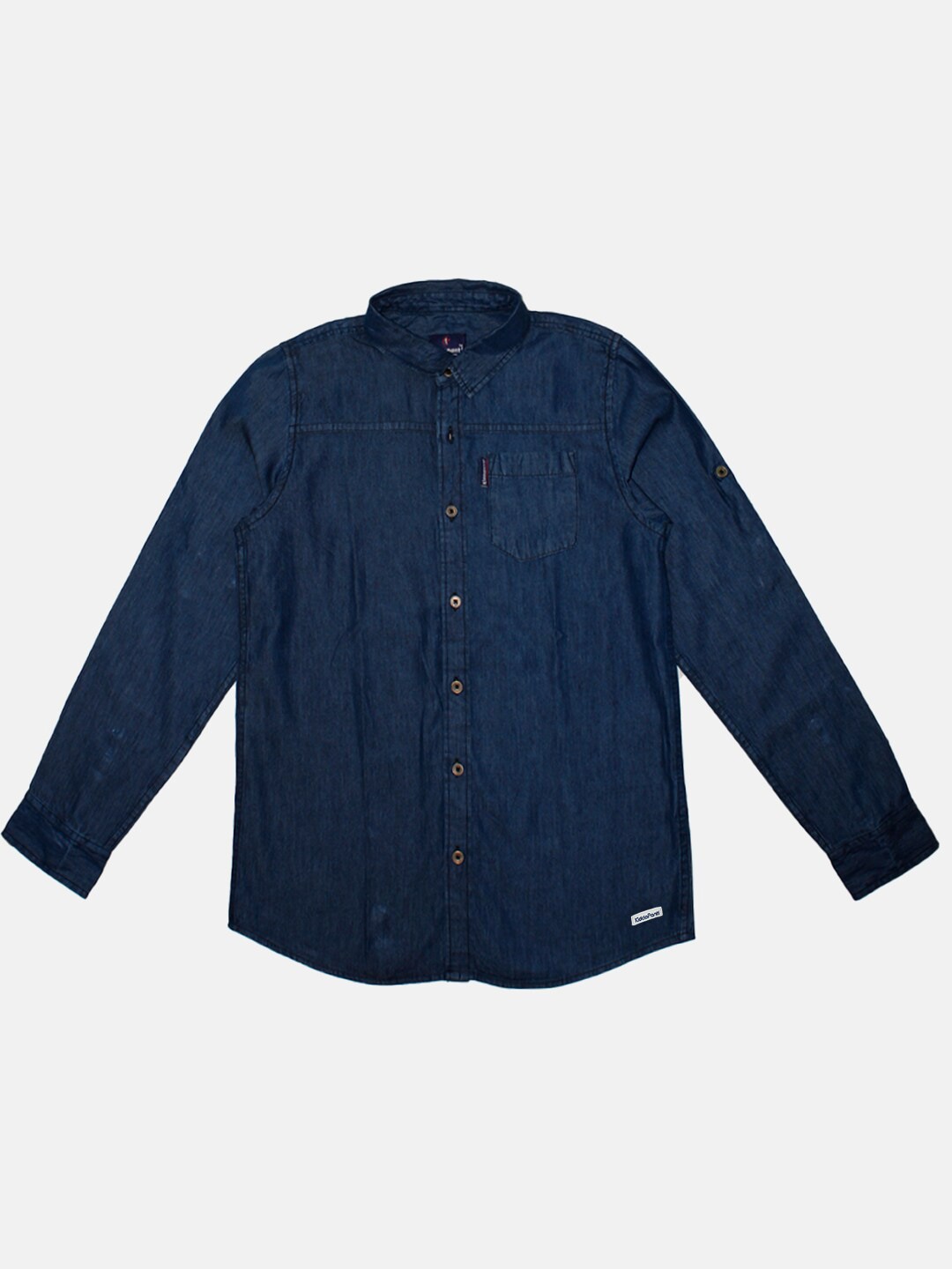 

KiddoPanti Boys Blue Regular Fit Denim Casual Shirt, Navy blue