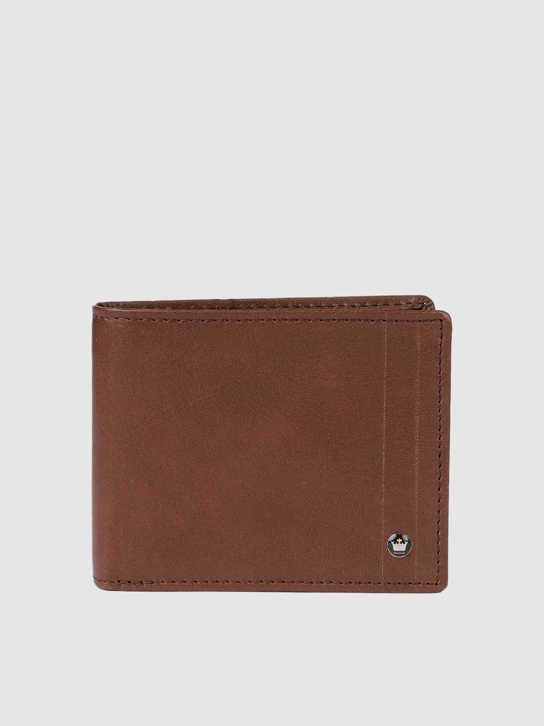 

Louis Philippe Men Solid Leather Two Fold Wallet, Brown