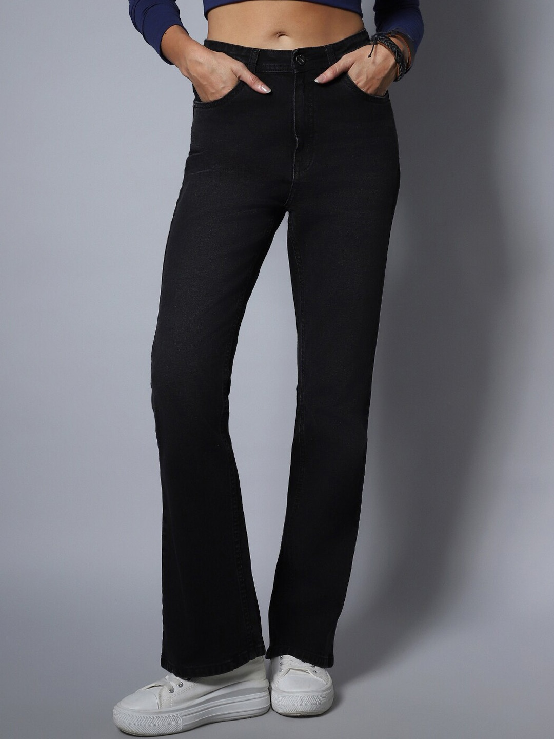 

High Star Stretch Boot Cut Fit Jeans, Black