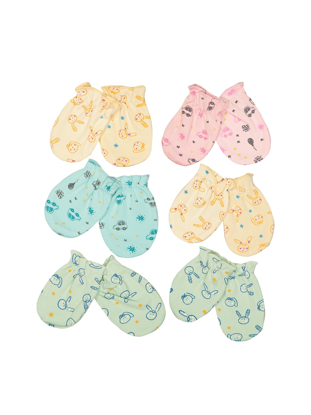 

Bodycare Infants Pack Of 6 Assorted Cotton Mittens
