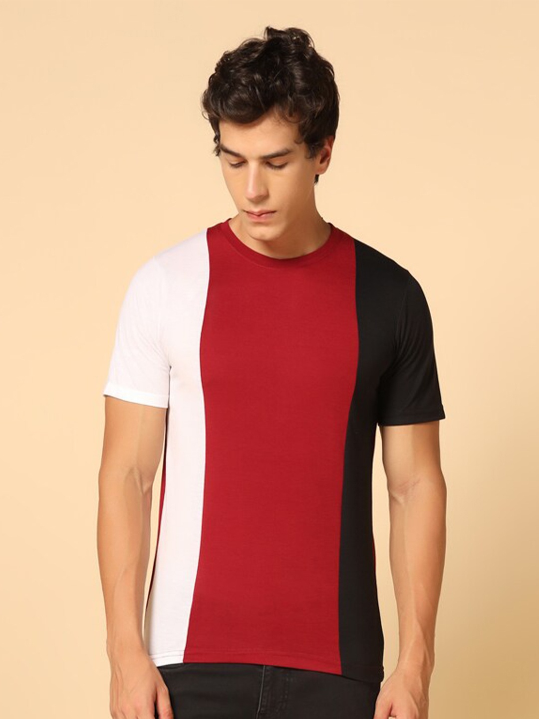 

INKKR Colourblocked Casual T-shirt, White