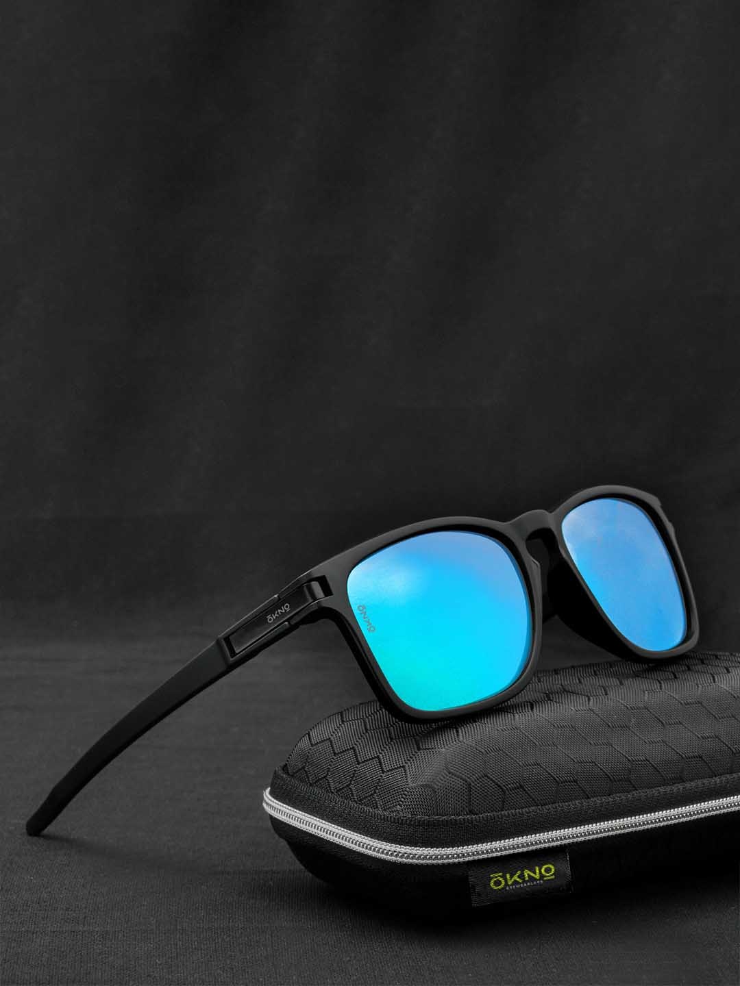 

Eyewearlabs Unisex Square Sunglasses With Polarised And UV Protected Lens, Blue
