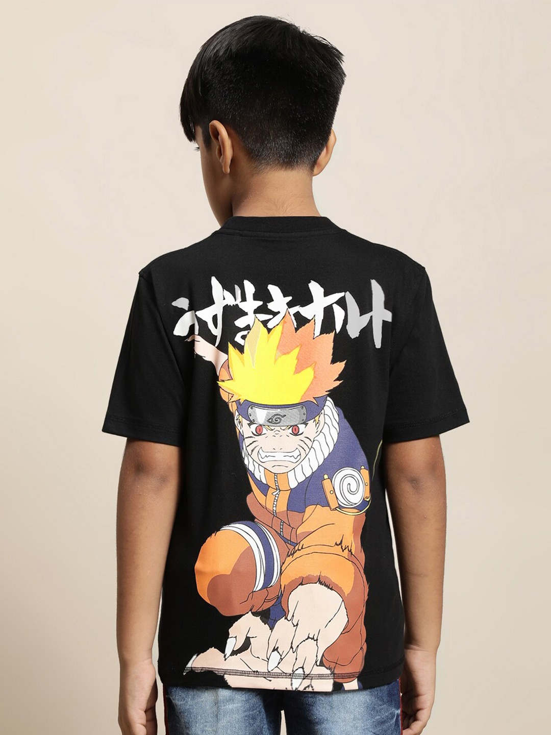 

Kids Ville Boys Naruto Printed Pure Cotton T-Shirt, Black
