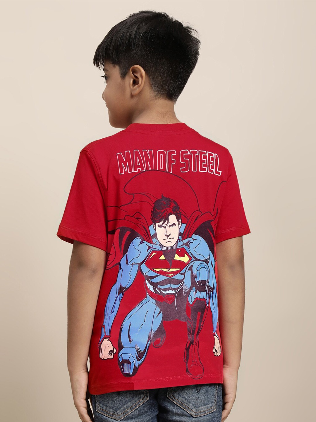 

Kids Ville Boys Superman Printed Pure Cotton T-Shirt, Red