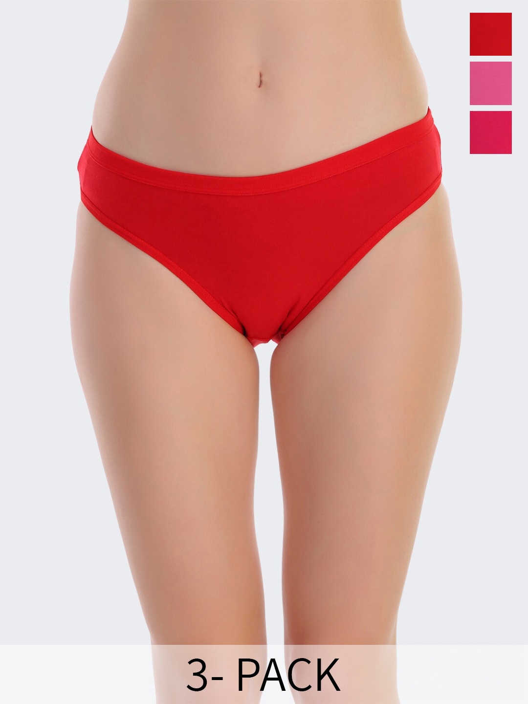 

POOJA RAGENEE Women Pack Of 3 Assorted Anti Bacterial Hipster Briefs