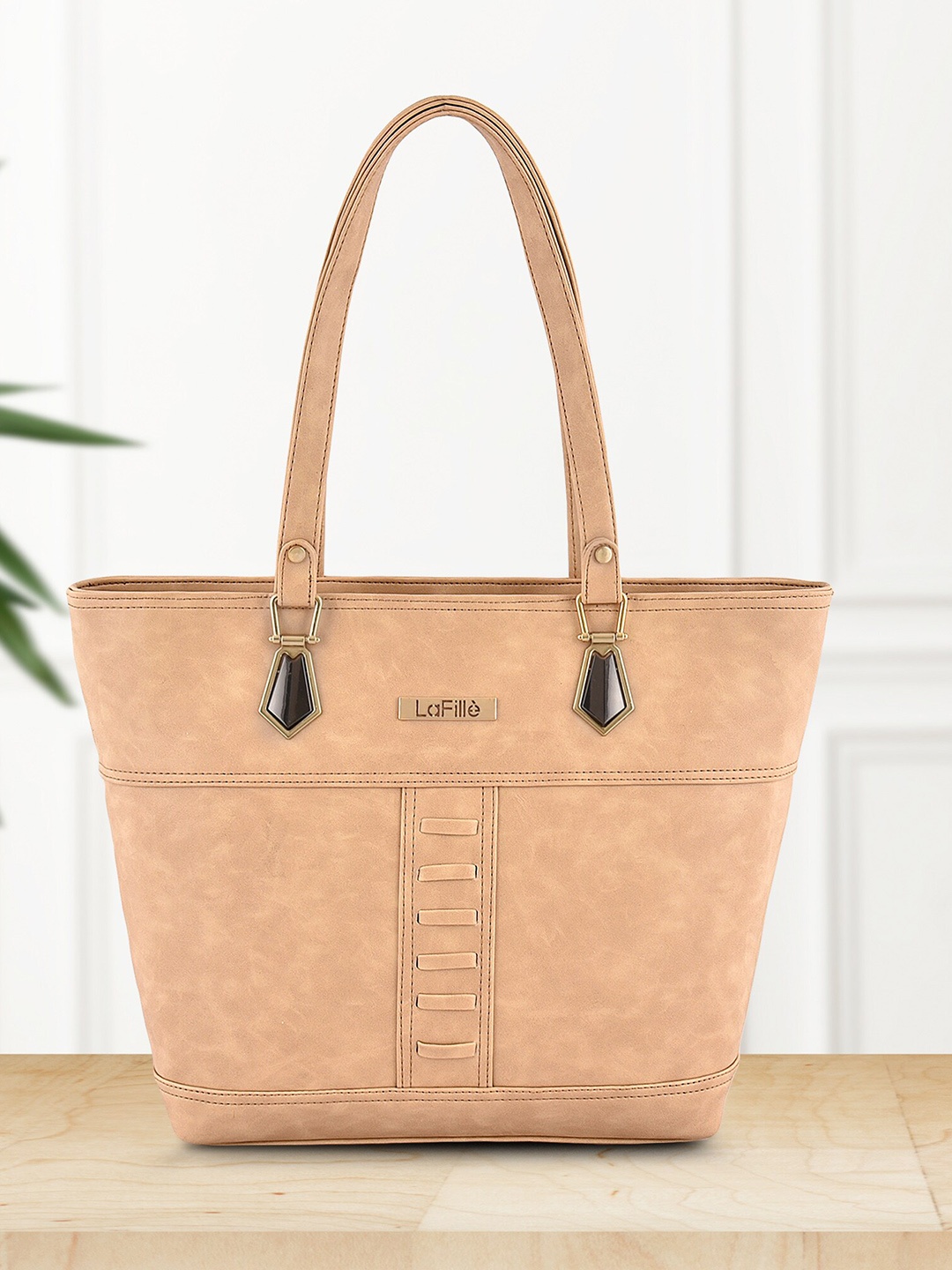 

LaFille Structured Shoulder Bag, Beige
