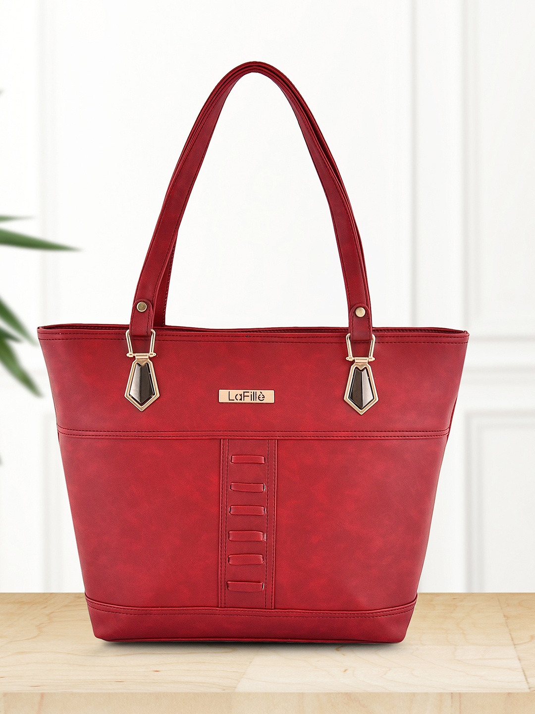 

LaFille Structured Shoulder Bag, Maroon