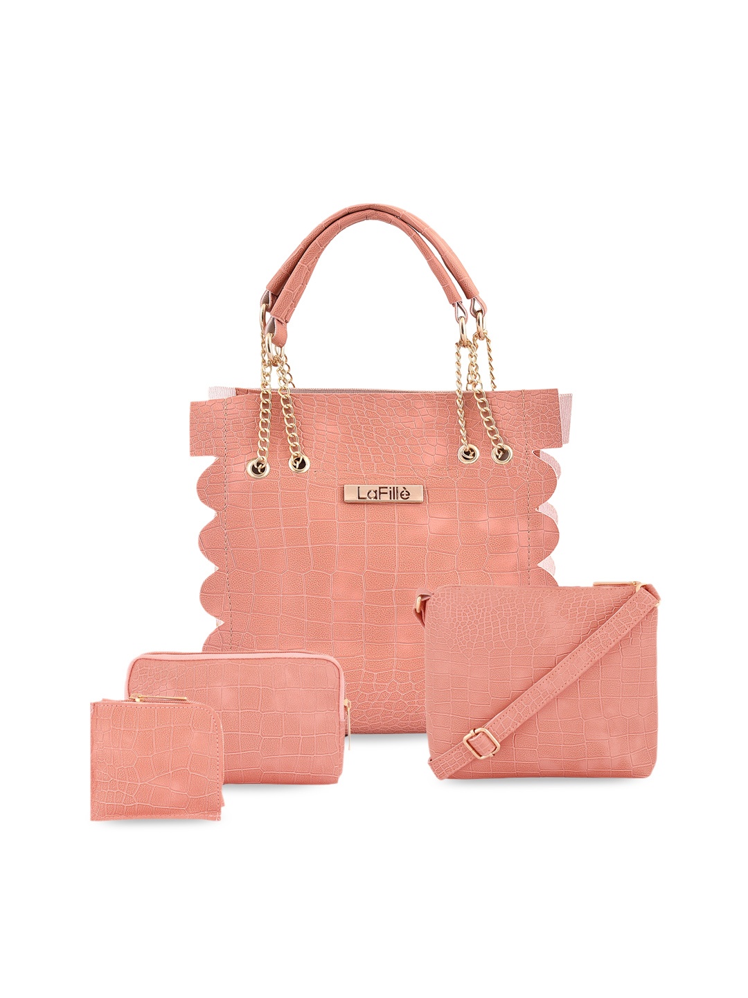 

LaFille Set Of 4 Swagger Handheld Bag & Sling Bag With Pouches, Peach