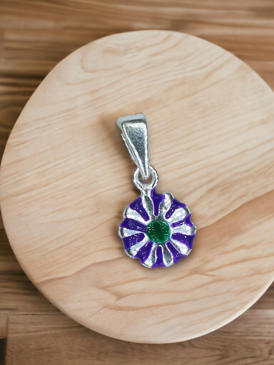 

Taraash Girls 925 Sterling Silver Enamel Floral-Shaped Pendant