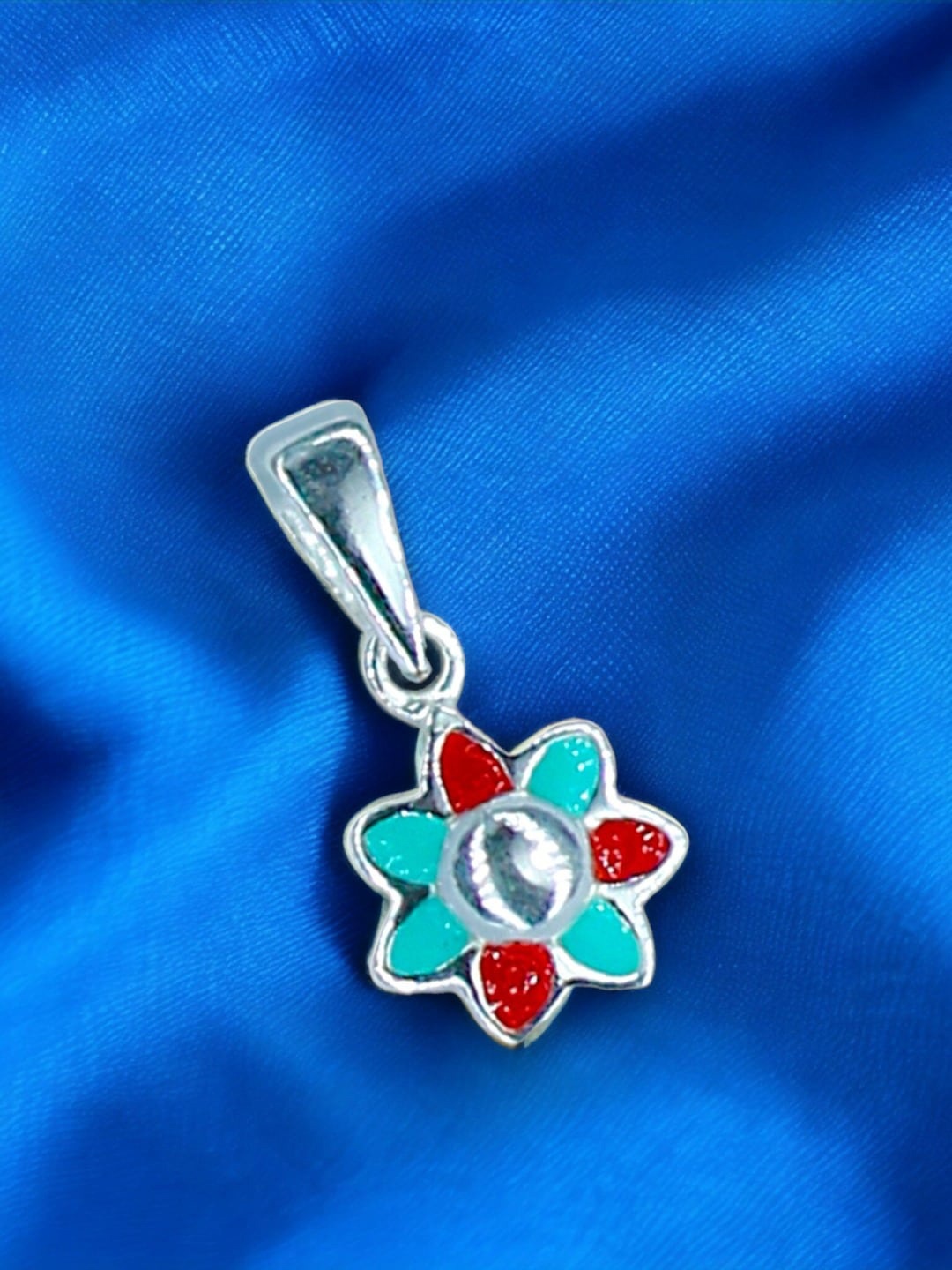 

Taraash Girls 925 Sterling Silver Enamel Floral-Shaped Pendant