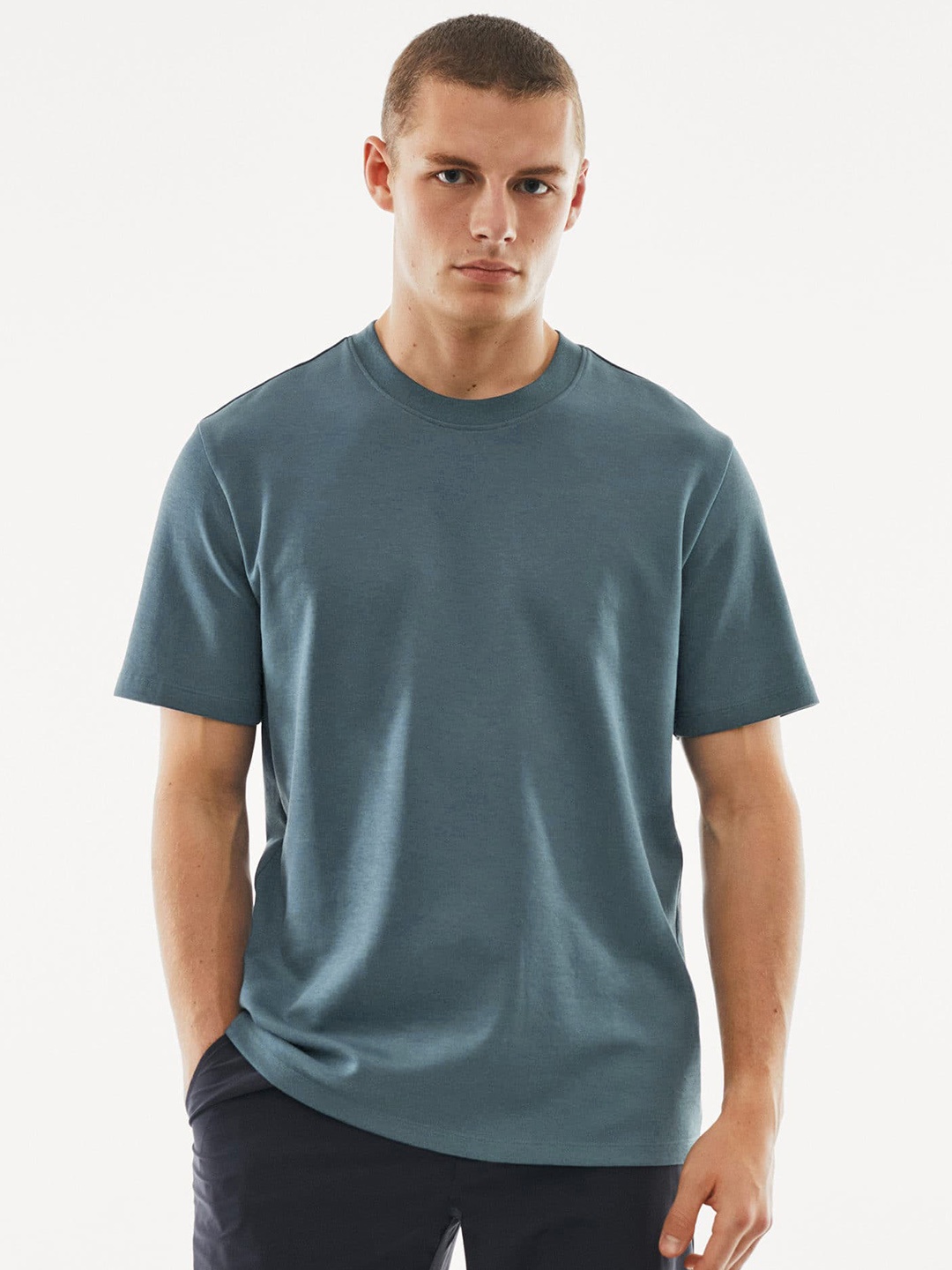 

MANGO MAN Relaxed Fit Performance T-shirt, Teal
