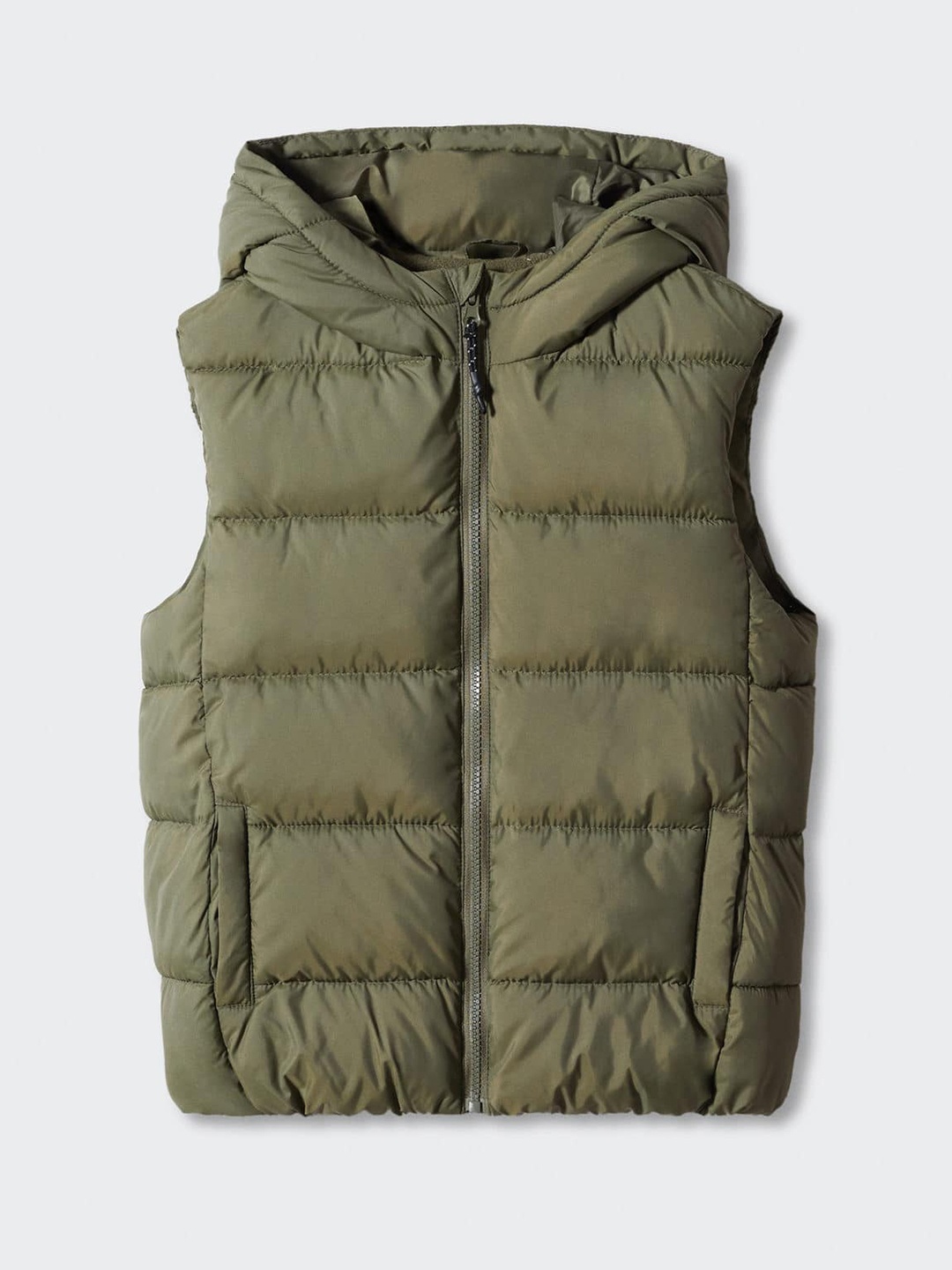 

Mango Kids Boys Sleeveless Hooded Padded Jacket, Olive