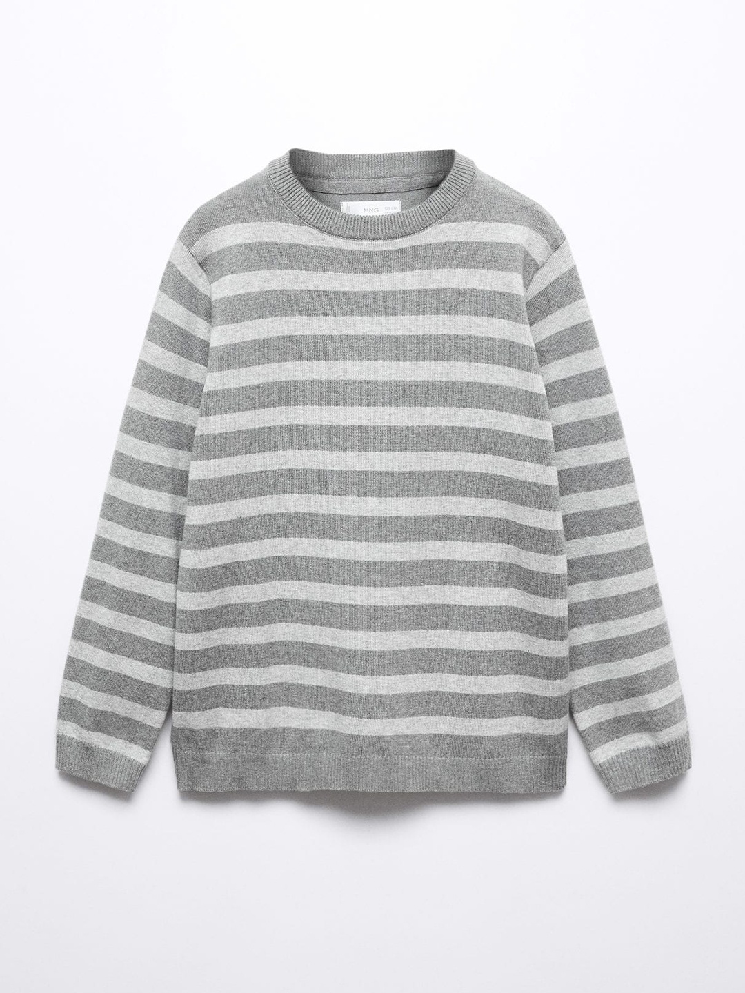 

Mango Kids Boys Horizontally Striped Knitted Pullover, Grey