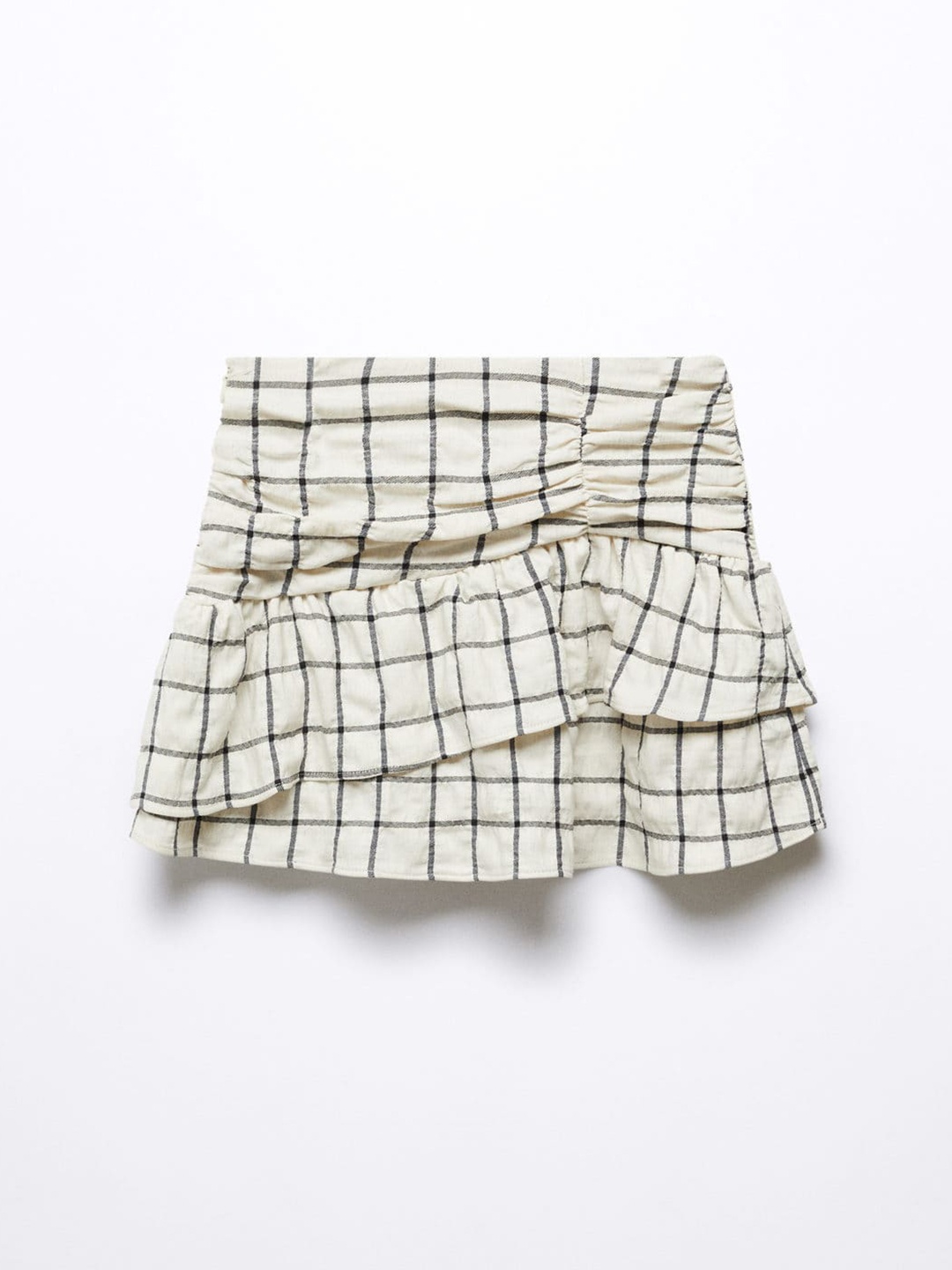 

Mango Kids Girls Checked A-line Mini Skirt, Off white