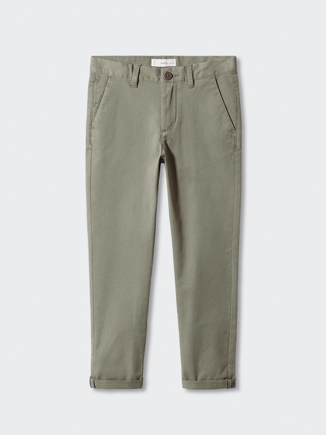 

Mango Kids Boys Mid-Rise Regular Fit Chinos, Olive