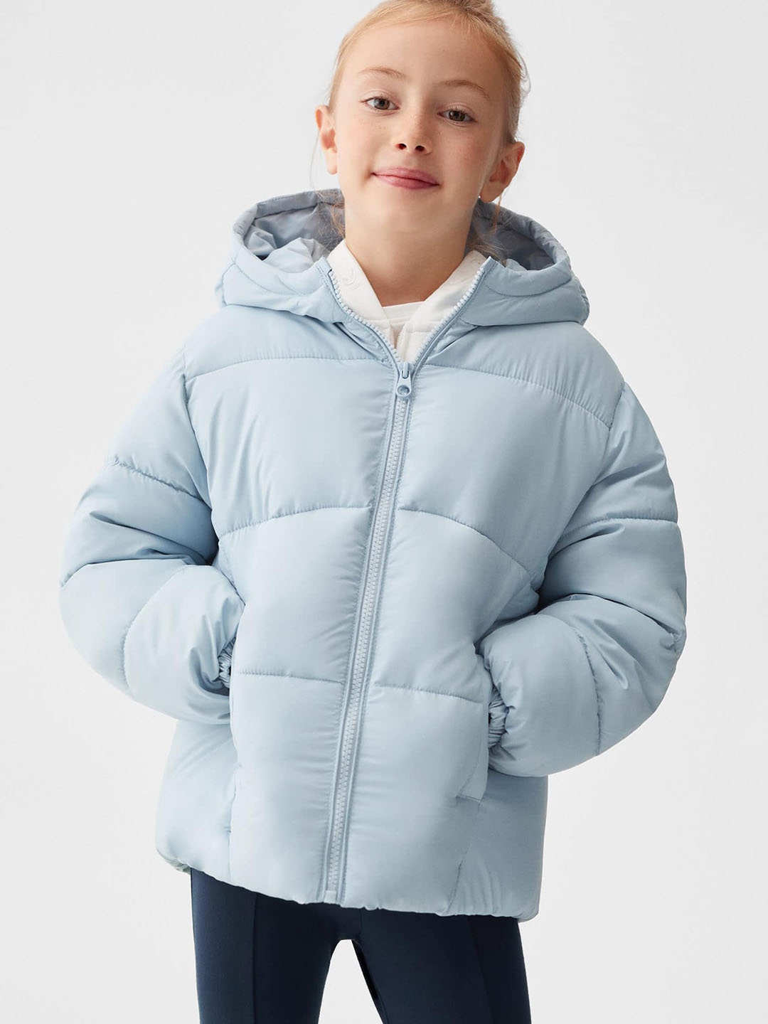 

Mango Kids Girls Hooded Padded Jacket, Blue